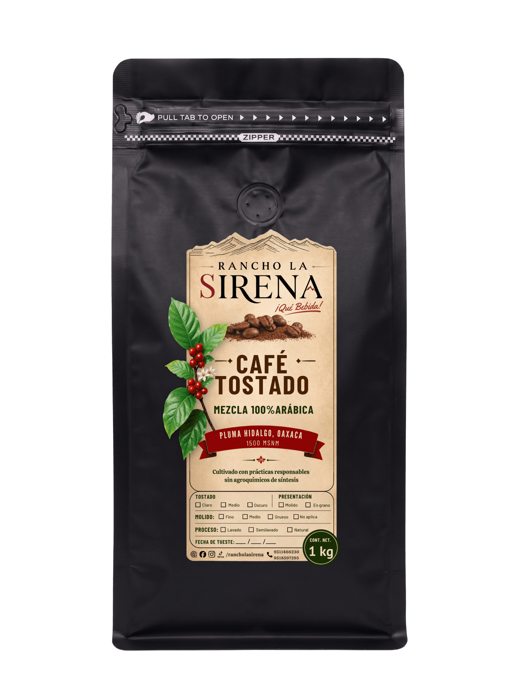 Café tostado Rancho La Sirena 1 kg
