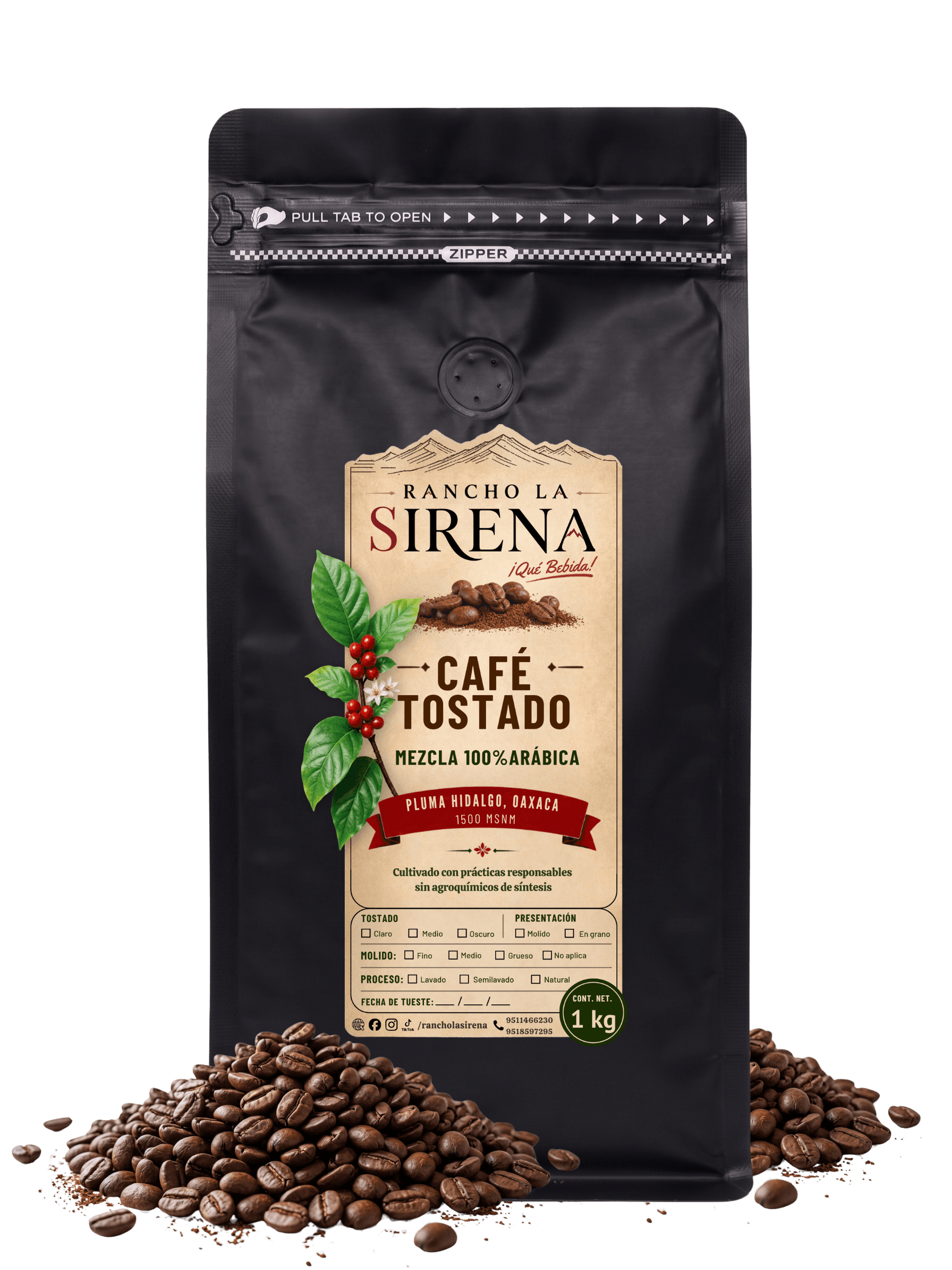 Cafe tostado en grano 1 kg
