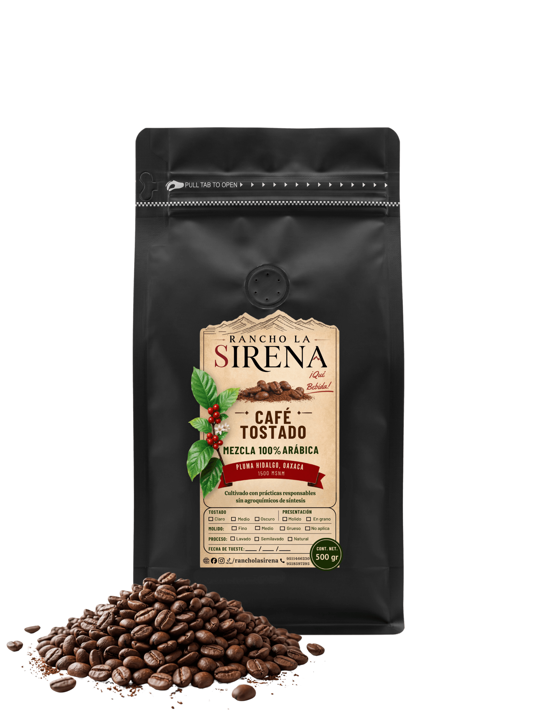 Cafe tostado en grano 500 g
